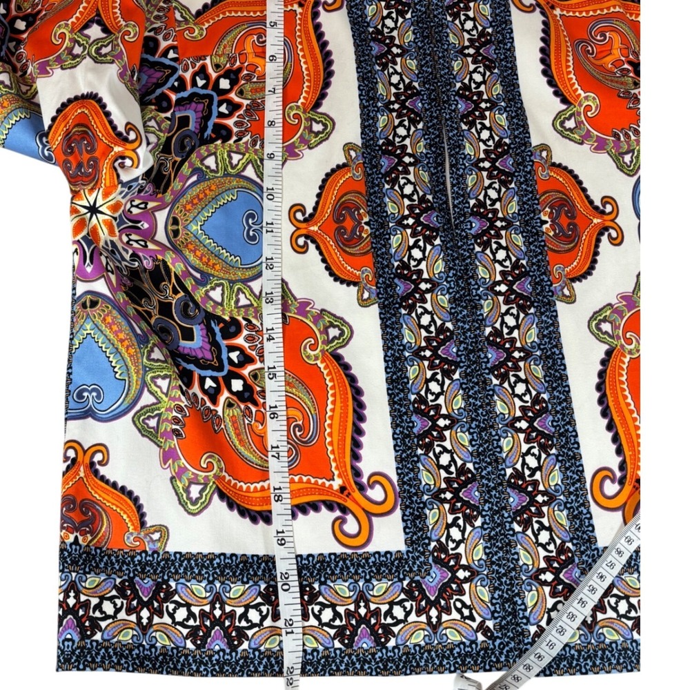 Open Front Blazer Med Multicolor Paisley Print 3/4 Sleeve Lined By 6 by six - Picture 5 of 5